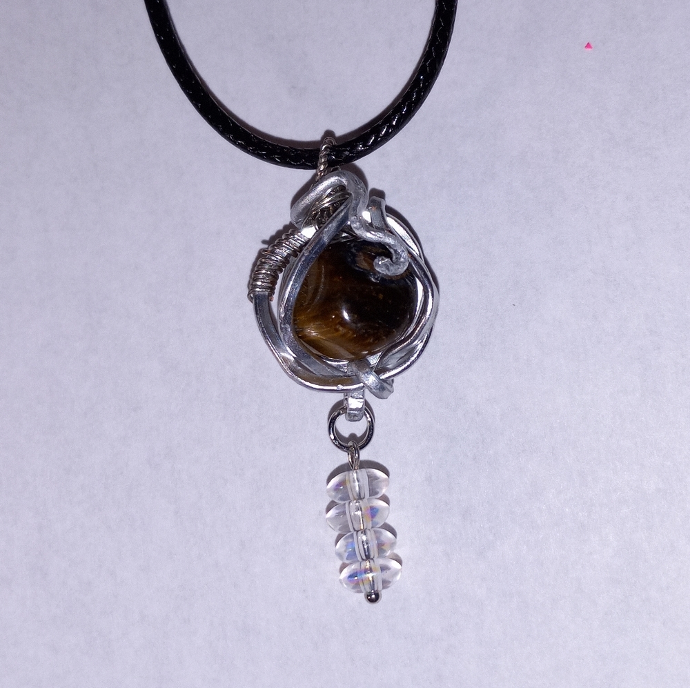 Tiger eye wire wrapped choker